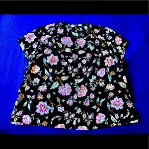NWOT Old Navy Button Classic Floral Black Shirt